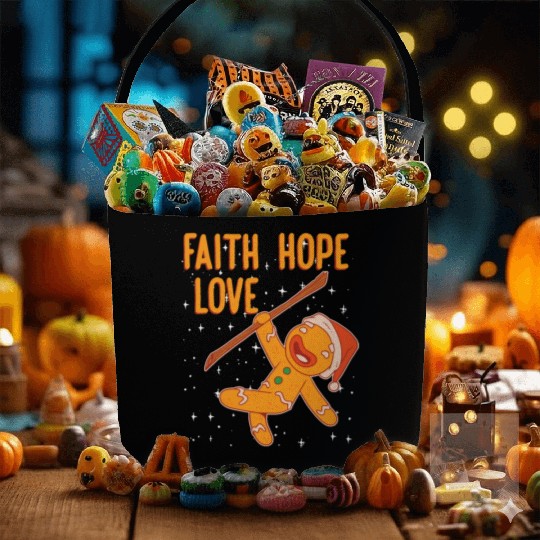 Faith Hope Love Religious Christmas Costume Fabric Baskets