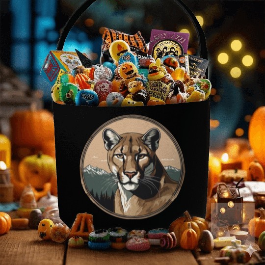 Mountain Lion Cougar Fabric Baskets