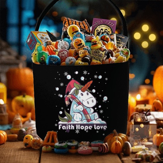 Faith Hope Love Religious Family Christmas Fabric Baskets