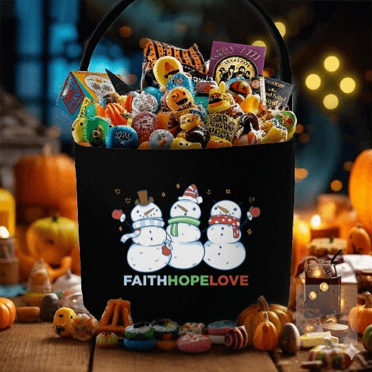 Religious Family Faith Hope Love Christmas Fabric Baskets