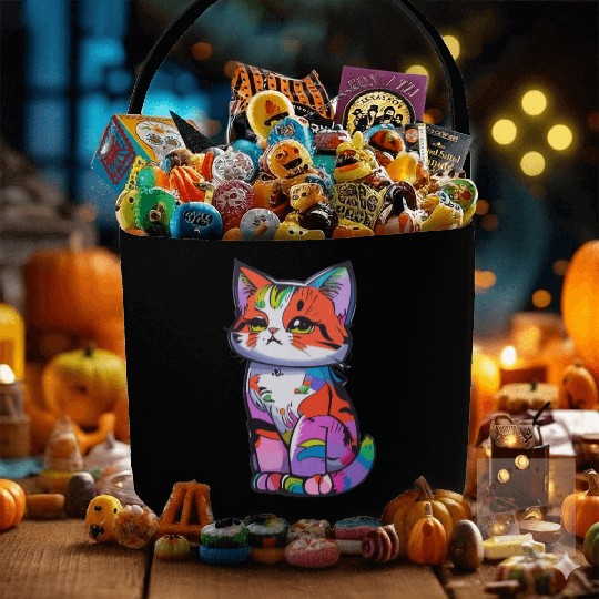 Colorful Cute cat for cat Lovers Fabric Baskets