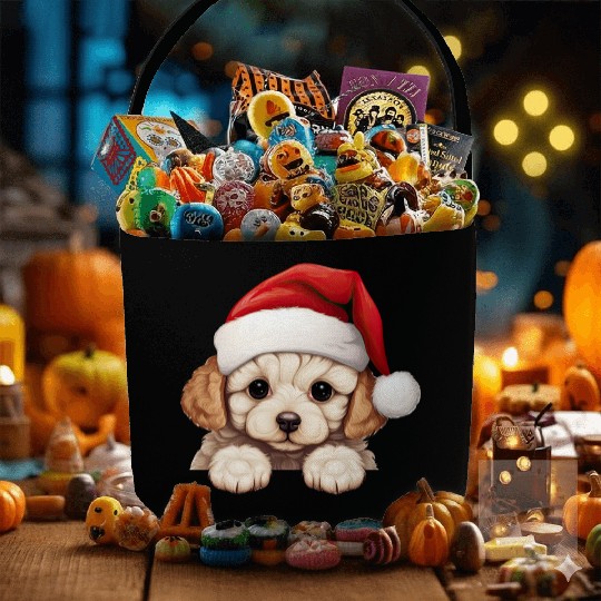 Bichon Frise Christmas Dog Fabric Baskets