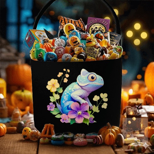 Cute Chameleon for Lizard Pet Lover Fabric Baskets