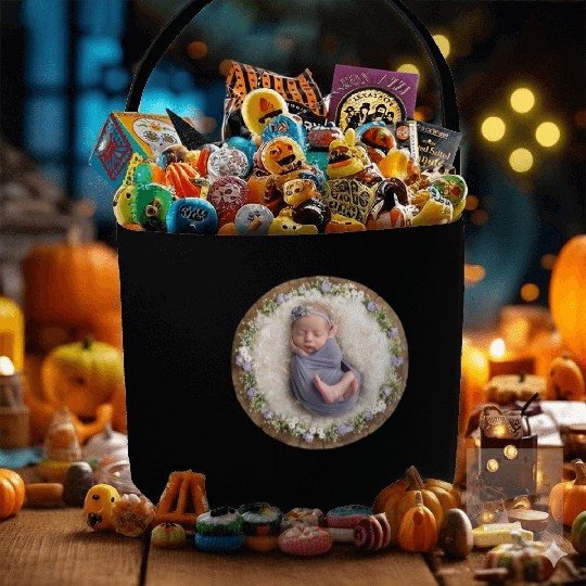 Lavender newborn girl pictures Fabric Baskets