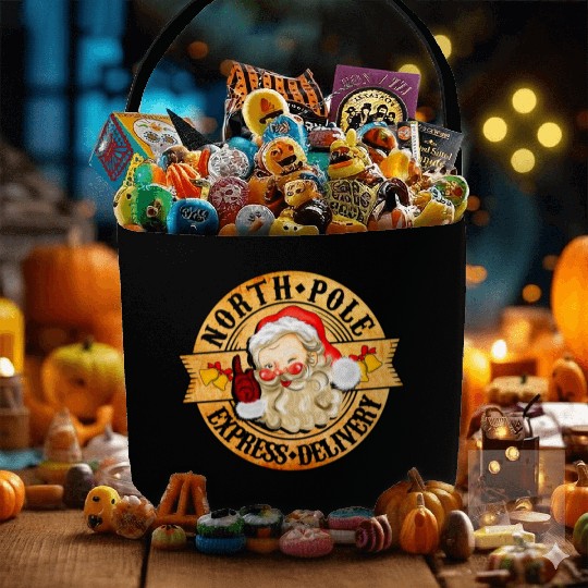 North Pole Express Delivery Fabric Baskets