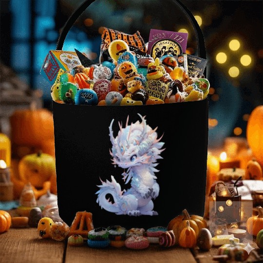 Chibi storybook dragon Fabric Baskets