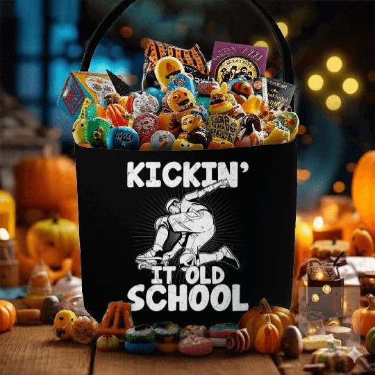 Kickin' it Old School Skateboard Skater Skateboard Fabric Baskets