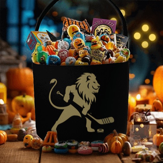 Lion Hockey Silhouette Fabric Baskets