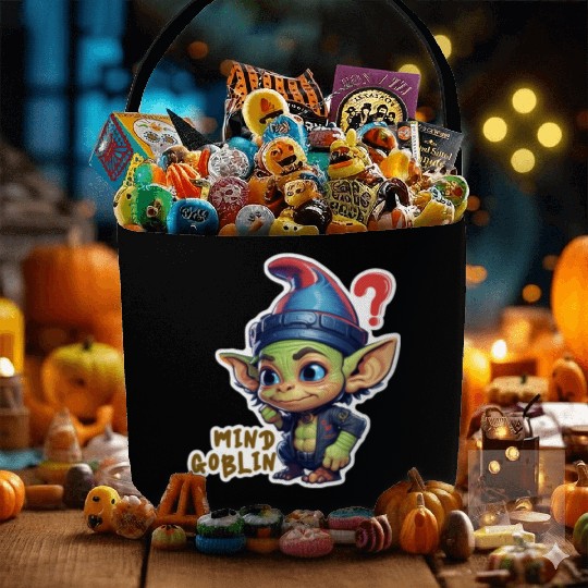 Funny Green Goblin Monster - Mind Goblin Deez Nuts Fabric Baskets