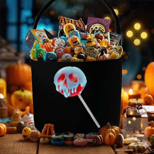 Poison Apple Halloween Candy Lollipop Fabric Baskets