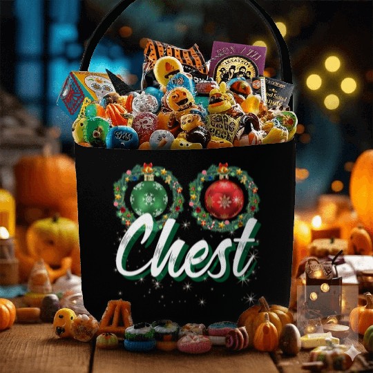 Chest Nuts Christmas Couple Funny Matching Fabric Baskets