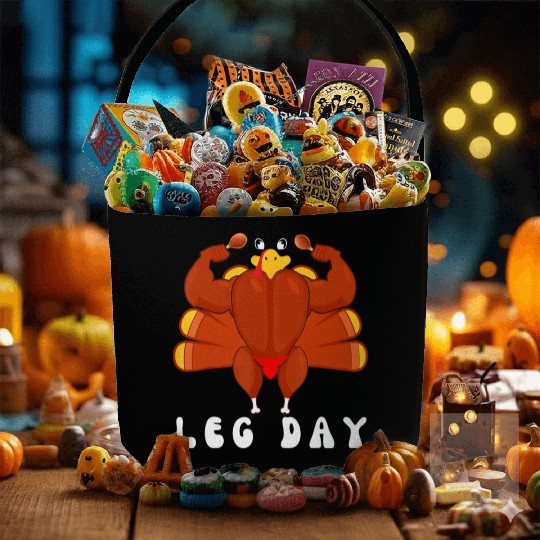 Funny Turkey Workout Gym Leg Day BodyBuilding Fabric Baskets