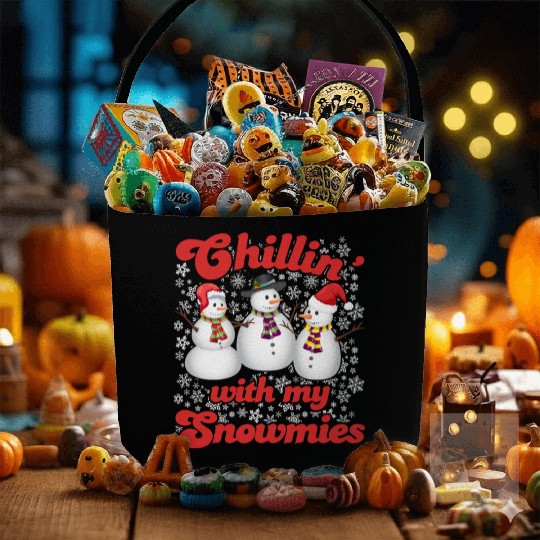 Snowmen Chilling with my Snowmies Winter Fabric Baskets