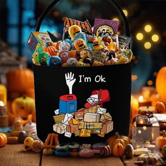 I'm Ok Funny Postal Worker Fabric Baskets