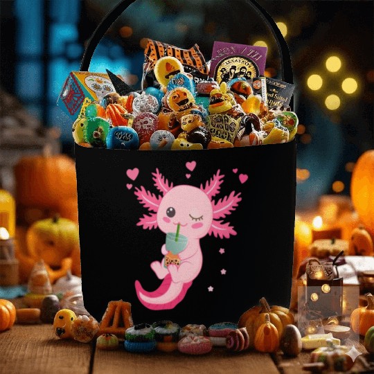 Boba Tea Bubble Tea Milk Tea Axolotl Fabric Baskets