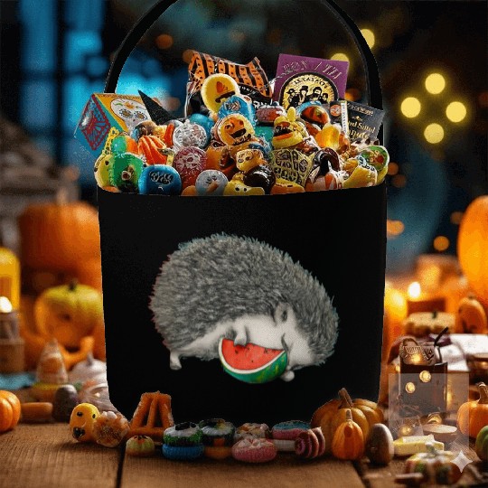 Hedgehog Sleeping With Watermelon Fabric Baskets