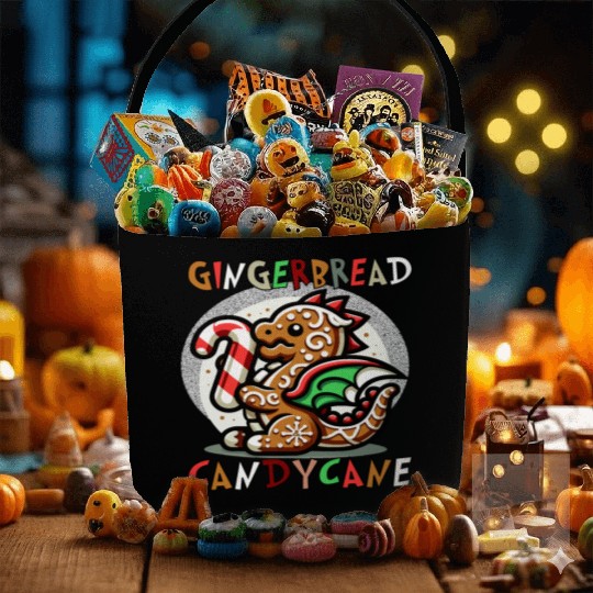 Gingerbread & Candy Cane - A Gingerbread Dragon Fabric Baskets