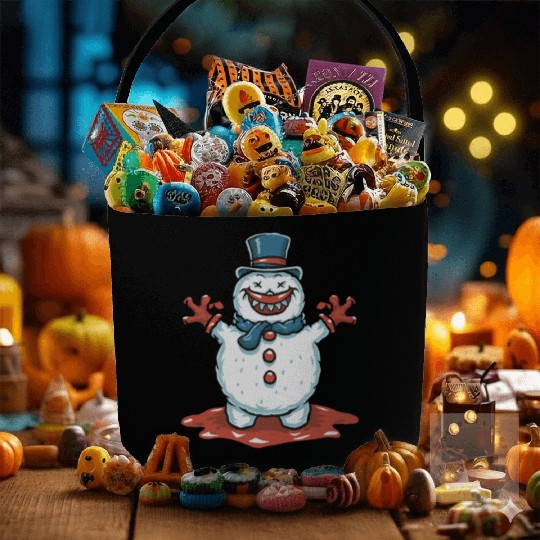 frosty snowman creepy Fabric Baskets