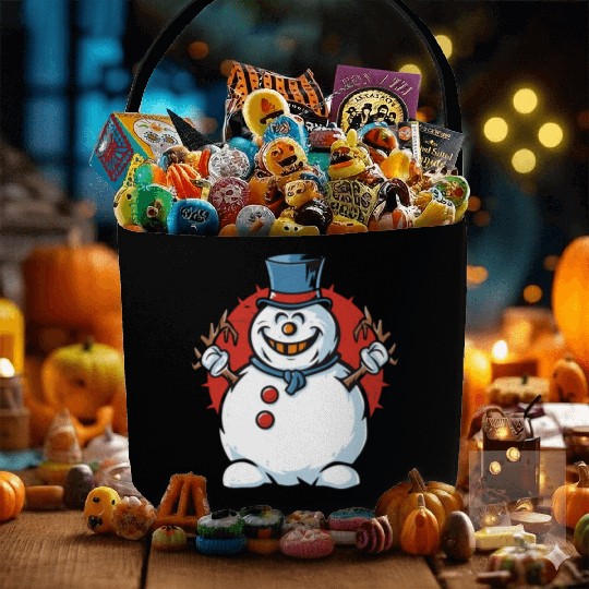 frosty snowman creepy Fabric Baskets
