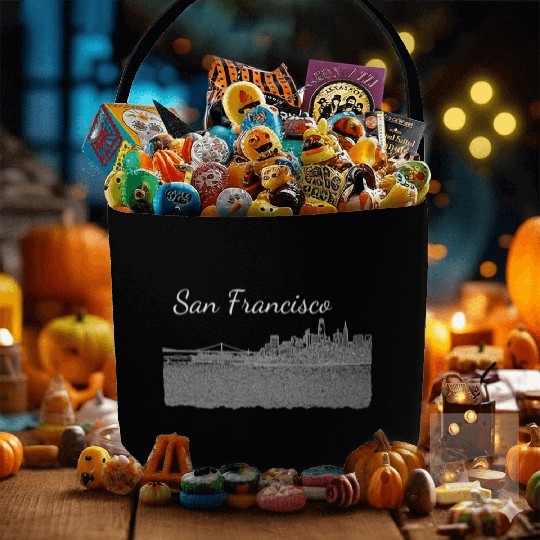 San Francisco - city panorama Fabric Baskets