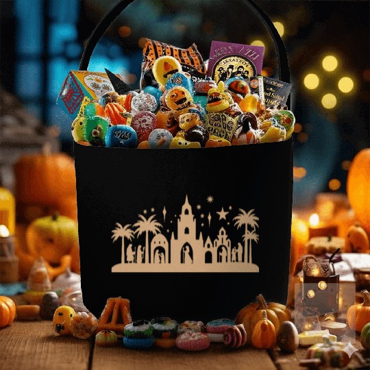 Nativity Scene with Mary Joseph Baby Jesus Fabric Baskets