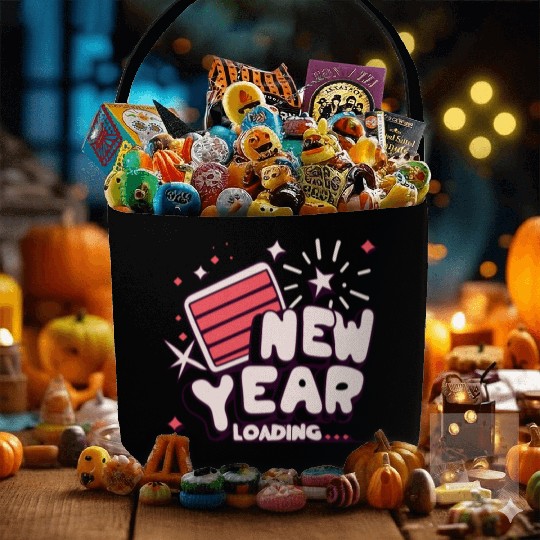 NYE New Year Loading Cheers To Festive New Year's Fabric Baskets