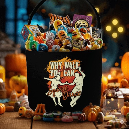 Square Dancing Why Walk When You Can Country Music Fabric Baskets