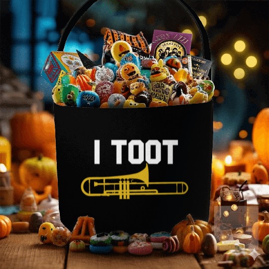 I Toot Funny Trombone Player Jazz School Band Fabric Baskets