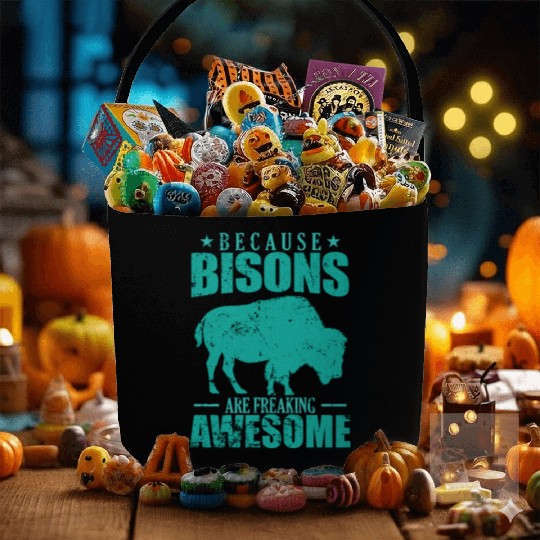 Because Bisons are Freaking Awesome Animal Fabric Baskets