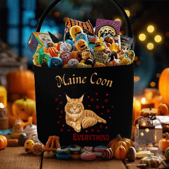 Maine Kisses Fix Everything Cute Maine Cat Lover Fabric Baskets