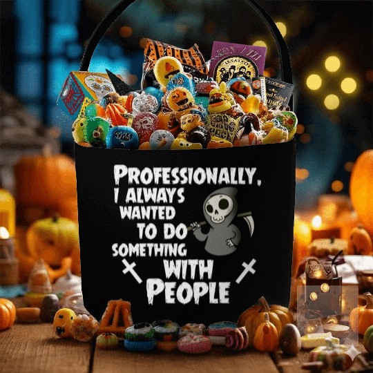 Grim Reaper Funny, Professional With People Fabric Baskets