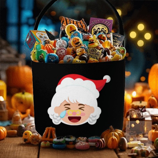 Mrs Claus Emoticons Cry Laughing Loud Christmasmrs Fabric Baskets