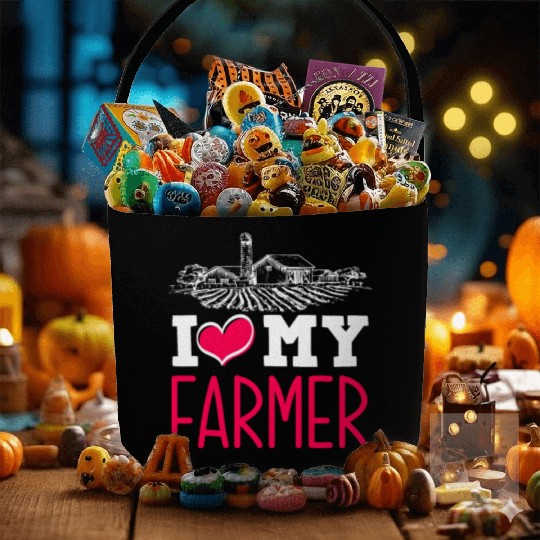 I Love My Farmer Husband Funny Farmer Wife Gift Fabric Baskets