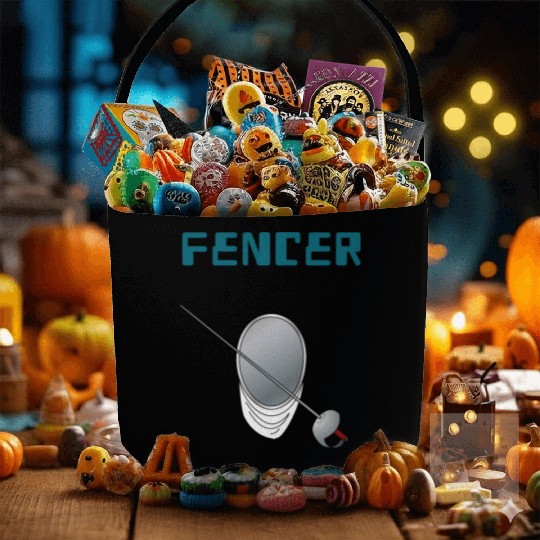 Fencer fencing sport game Fabric Baskets