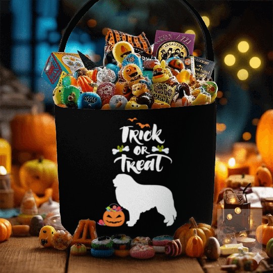 Trick Or Treat Great Pyrenees Dog Halloween Fabric Baskets