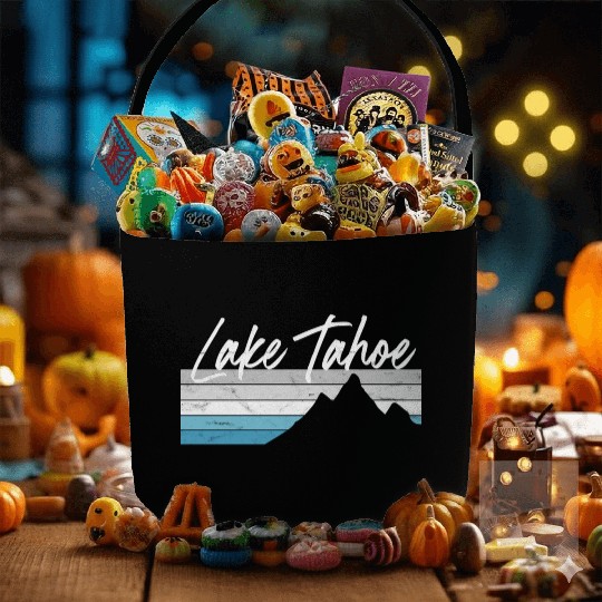 Lake Tahoe Nevada California Mountain Skiing Py Fabric Baskets