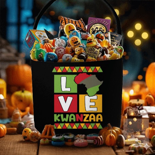 Happy Kwanzaa Vibes Black Heritage Holiday Fabric Baskets