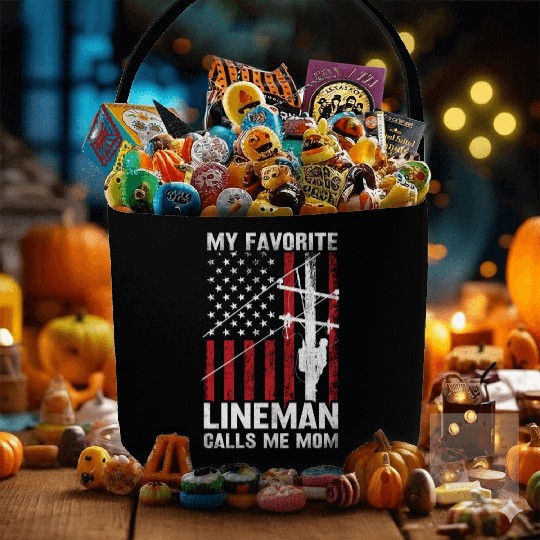 Mothers day my favorite lineman Fabric Baskets