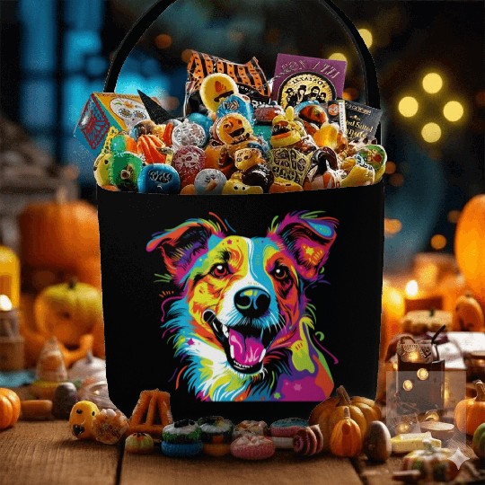 Watercolor Colorful Jack Russell Terrier Fabric Baskets