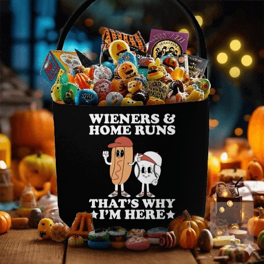 Wieners Home Runs Funny Baseball Player Fabric Baskets