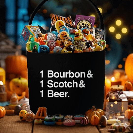 1 Bourbon 1 Scotch 1 Beer Fabric Baskets
