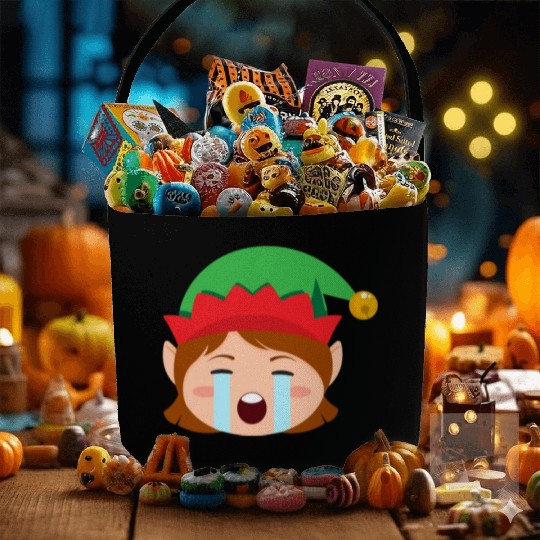 Girl Elf Emoticons Crying Out Loud Elf Christmasgi Fabric Baskets