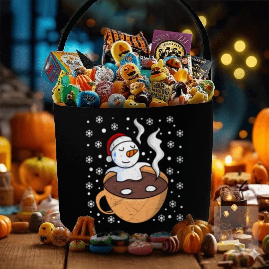 Snowman Hot Cocoa Snowmen Swimming in Hot Fabric Baskets