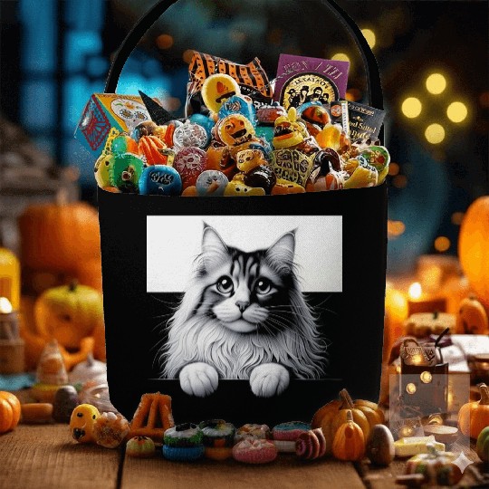 More Treats persian 1- Cute realistic cat drawing Fabric Baskets