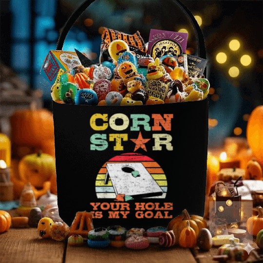 Corn Star Your Hole is My Goal Vintage Cornhole Fabric Baskets