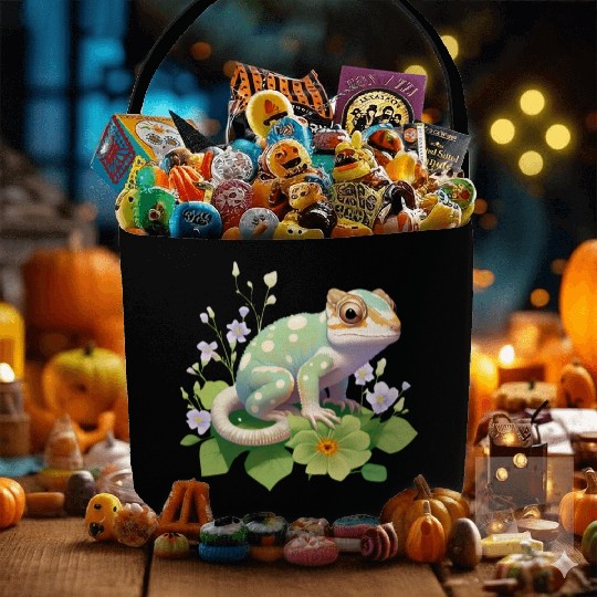 Cute Chameleon for Lizard Pet Lover Fabric Baskets