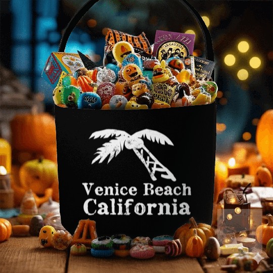 Venice Beach California Palm Tree Souvenirs Gifts Fabric Baskets