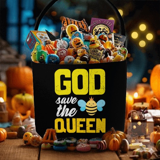 Earth Quote God Save The Queen Bee Fabric Baskets