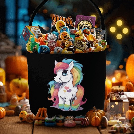 Rainbow Baby Pony Fabric Baskets