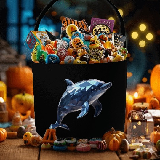 Geometric Style Dolphin Fabric Baskets